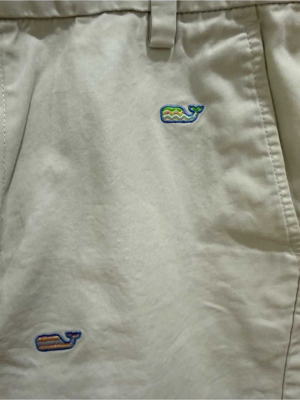 Vineyard Vines Khaki Shorts with Whale Embroidery, size 18